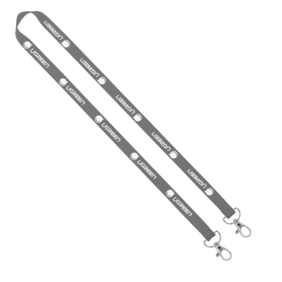 Import Rush 5/8" Polyester 2-Ended Lanyard with Dual Sewn Silver Metal Split-Ring