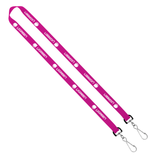 Import Rush 5/8" Polyester 2-Ended Lanyard with Dual Sewn Silver Metal Split-Ring