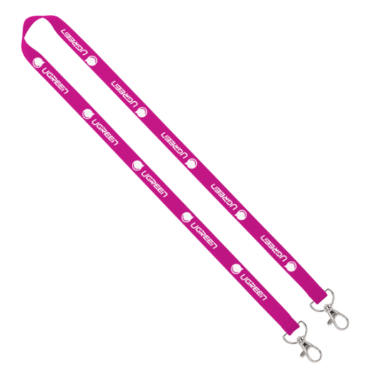 Import Rush 5/8" Polyester 2-Ended Lanyard with Dual Sewn Silver Metal Split-Ring