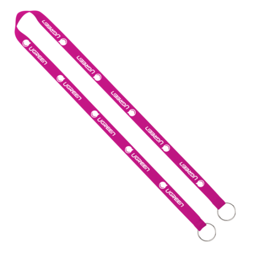 Import Rush 5/8" Polyester 2-Ended Lanyard with Dual Sewn Silver Metal Split-Ring