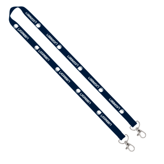 Import Rush 5/8" Polyester 2-Ended Lanyard with Dual Sewn Silver Metal Split-Ring