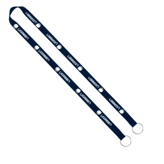 Import Rush 5/8" Polyester 2-Ended Lanyard with Dual Sewn Silver Metal Split-Ring