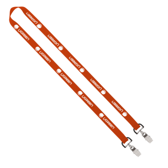 Import Rush 5/8" Polyester 2-Ended Lanyard with Dual Sewn Silver Metal Split-Ring