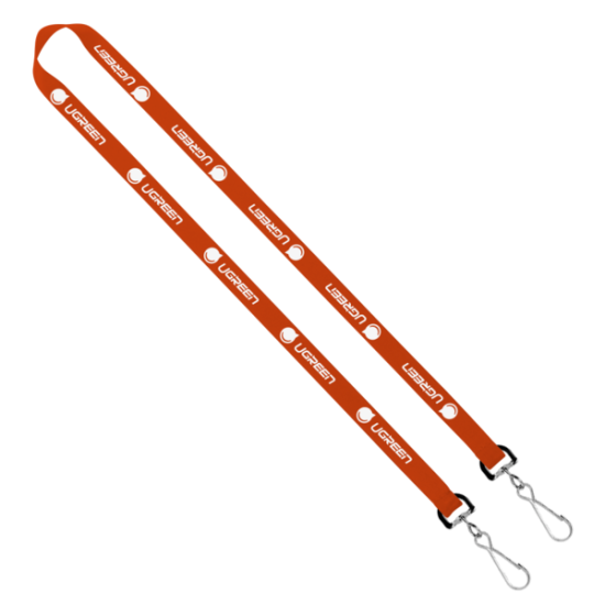 Import Rush 5/8" Polyester 2-Ended Lanyard with Dual Sewn Silver Metal Split-Ring