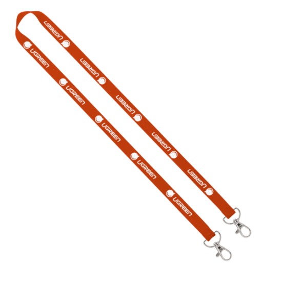 Import Rush 5/8" Polyester 2-Ended Lanyard with Dual Sewn Silver Metal Split-Ring