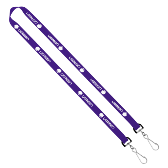 Import Rush 5/8" Polyester 2-Ended Lanyard with Dual Sewn Silver Metal Split-Ring