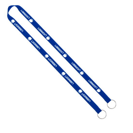 Import Rush 5/8" Polyester 2-Ended Lanyard with Dual Sewn Silver Metal Split-Ring