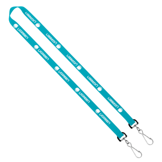 Import Rush 5/8" Polyester 2-Ended Lanyard with Dual Sewn Silver Metal Split-Ring