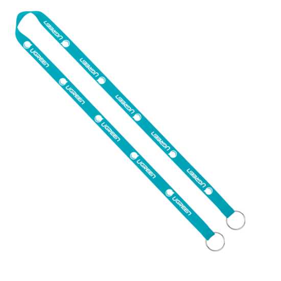 Import Rush 5/8" Polyester 2-Ended Lanyard with Dual Sewn Silver Metal Split-Ring