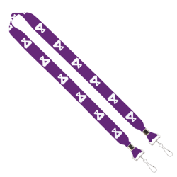 Import Rush 1" Dye-Sublimated 2-Ended Lanyard with Dual Silver Metal Crimp & Split-Ring