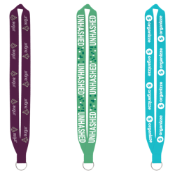 Import Rush 1" Dye-Sublimated Lanyard with Sewn Silver Metal Split-Ring