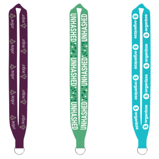 Import Rush 1" Dye-Sublimated Lanyard with Sewn Silver Metal Split-Ring