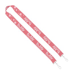 Import Rush 1" Dye-Sublimated 2-Ended Lanyard with Dual Sewn Silver Metal Crimp & Split-Ring