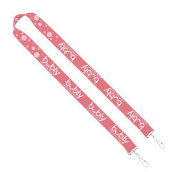Import Rush 1" Dye-Sublimated 2-Ended Lanyard with Dual Sewn Silver Metal Crimp & Split-Ring