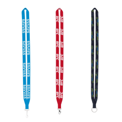 Import Rush 1/2" Dye-Sublimated Lanyard with Sewn Silver Metal Split-Ring