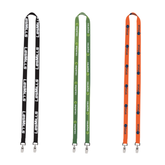 Import Rush 1/2" Dye-Sublimated 2-Ended Lanyard with Dual Sewn Silver Metal Split-Ring
