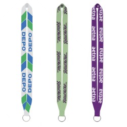 Import Rush 3/4" Dye-Sublimated Lanyard with Sewn Silver Metal Split-Ring