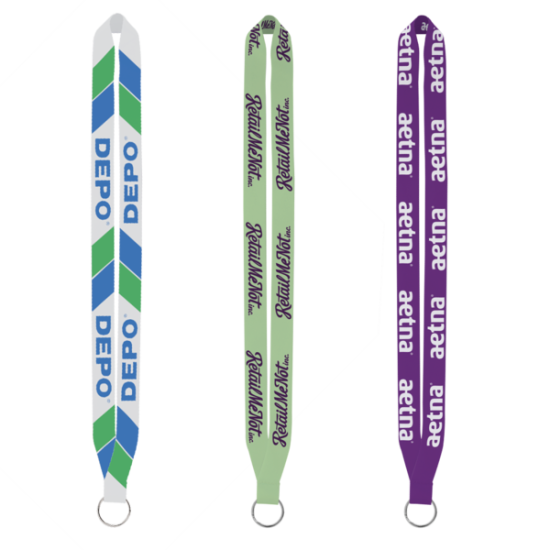 Import Rush 3/4" Dye-Sublimated Lanyard with Sewn Silver Metal Split-Ring