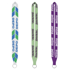 Import Rush 3/4" Dye-Sublimated Lanyard with Sewn Silver Metal Split-Ring