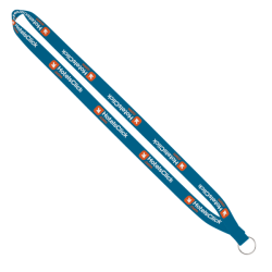 Import Rush 5/8" Dye-Sublimated Lanyard with Sewn Silver Metal Split-Ring