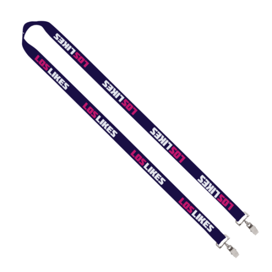 Import Rush 5/8" Dye-Sublimated 2-Ended Lanyard with Dual Sewn Silver Metal Split-Ring