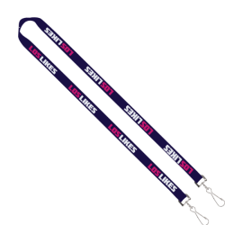 Import Rush 5/8" Dye-Sublimated 2-Ended Lanyard with Dual Sewn Silver Metal Split-Ring