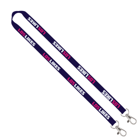 Import Rush 5/8" Dye-Sublimated 2-Ended Lanyard with Dual Sewn Silver Metal Split-Ring