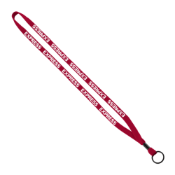 1/2" Cotton Lanyard with Metal Crimp & Split-Ring