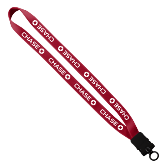 3/4" Stretchy Elastic Lanyard with Plastic Snap-Buckle Release and O-Ring