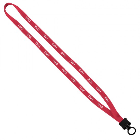 3/8" Stretchy Elastic Lanyard with Plastic Clamshell & O-Ring