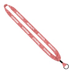 3/4" Marled Lanyard Lanyard with Metal Crimp & Split Ring