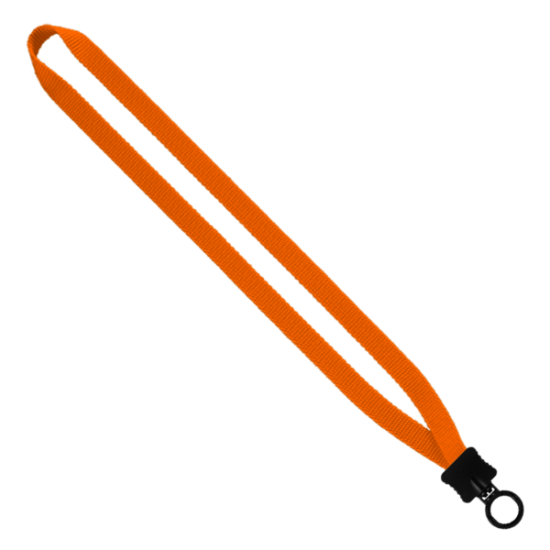 1/2" Smooth Nylon Lanyard with Plastic Clamshell & O-Ring