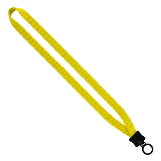 1/2" Smooth Nylon Lanyard with Plastic Clamshell & O-Ring