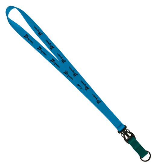3/4" Multi color (Top and bottom) Nylon Lanyard with Plastic Slide Buckle R