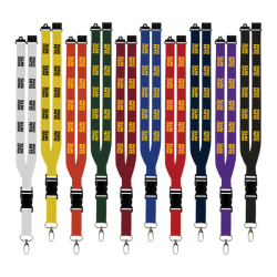 Maverick 1" Polyester Lanyard w/ Slide Buckle Release, Silver Metal Oval & Convenience Release