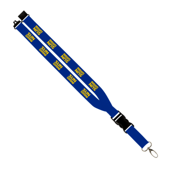 Maverick 1" Polyester Lanyard w/ Slide Buckle Release, Silver Metal Oval & Convenience Release