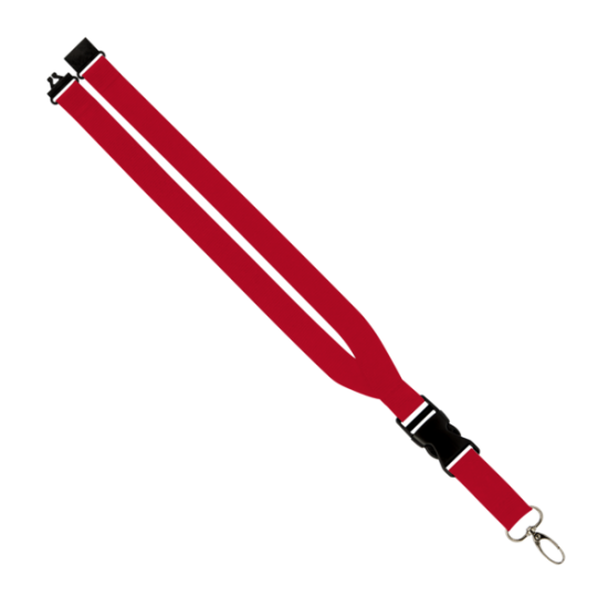 Maverick 1" Polyester Lanyard w/ Slide Buckle Release, Silver Metal Oval & Convenience Release