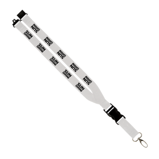 Maverick 1" Polyester Lanyard w/ Slide Buckle Release, Silver Metal Oval & Convenience Release