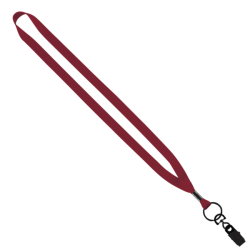 1/2" Polyester Lanyard with Metal Crimp & Bulldog Clip