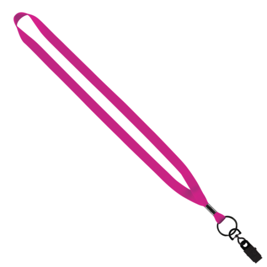 1/2" Polyester Lanyard with Metal Crimp & Bulldog Clip