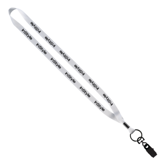 1/2" Polyester Lanyard with Metal Crimp & Bulldog Clip 1/2" Polyester Lanyard with Metal Crimp & Bulldog Clip