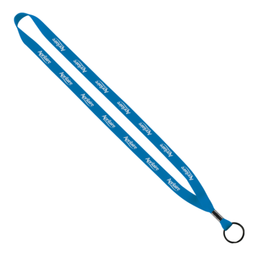 1/2" Polyester Lanyard with Metal Crimp & Split-Ring