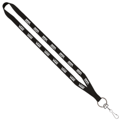 1/2" Polyester Lanyard with Sewn Metal Swivel Snap Hook