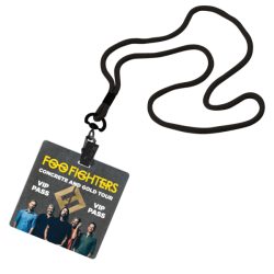 1/8" Polyester Cord Lanyard with Bulldog Clip and 3 1/2"x3 1/2" ID Badge