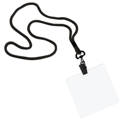 1/8" Polyester Cord Lanyard with Bulldog Clip and 3 1/2"x3 1/2" ID Badge