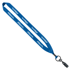 3/4" Polyester Lanyard with Metal Crimp & Bulldog Clip