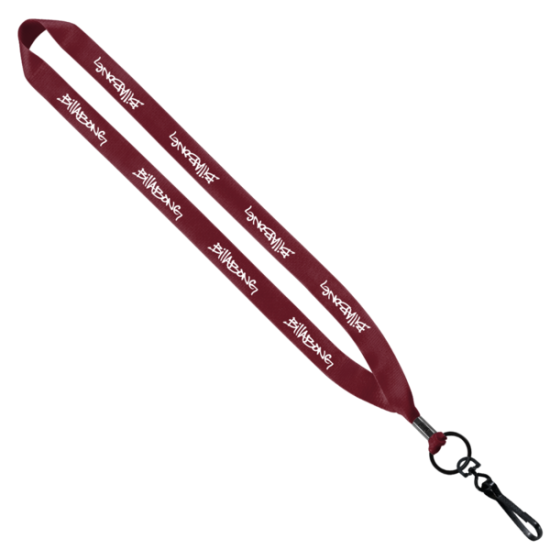 3/4" Polyester Lanyard with Metal Crimp & Swivel Snap Hook