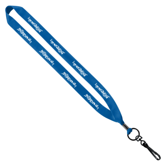 3/4" Polyester Lanyard with Metal Crimp & Swivel Snap Hook