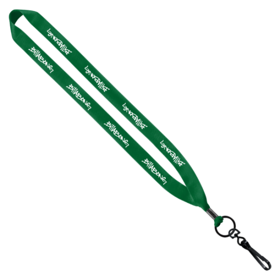 3/4" Polyester Lanyard with Metal Crimp & Swivel Snap Hook