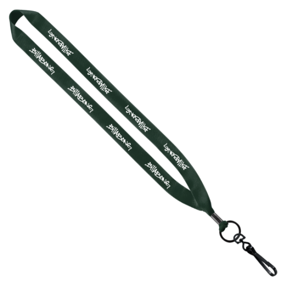 3/4" Polyester Lanyard with Metal Crimp & Swivel Snap Hook